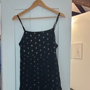 Beautiful Black and Gold Polka Dot Maxi Dress
